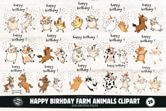 Happy Birhday Farm Animals Clipart Product Image 1