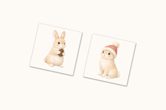 Winter Bunny Watercolor Clipart Product Image 5