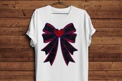 12 Sparkly Ribbon Bow PNGs | Valentine Heart Bows Product Image 5