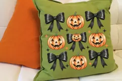 Coquette Pumpkin Png, Preppy Coquette Bow Halloween Png. Product Image 4