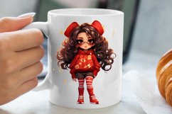 Cute Christmas Little Girl Sublimation Clipart Product Image 5
