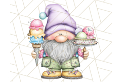 Ice Cream Gnome Clipart PNG Summer Dessert Art, Summer Gnome Product Image 5