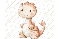 Cute Pastel Dinosaur Clipart PNG for Nursery Art, Baby Decor Product Image 5