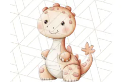Cute Pastel Dinosaur Clipart PNG for Nursery Art, Baby Decor Product Image 5