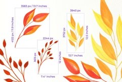 Autumn Watercolor Leaves Clipart PNG Product Image 4