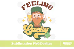 Happy St Patrick's Day PNG DTF Irish Lucky Leprechaun Beer Product Image 1