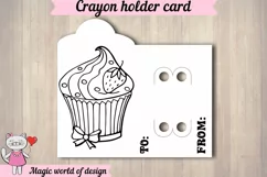 Sweet cupcake design Crayon Holder Card for baby shower Product Image 2