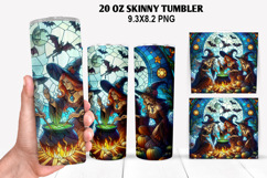 Witch Skinny Tumbler 20oz Wrap Design, Halloween Tumbler PNG Product Image 1