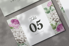 wedding card invitation with peonies and hydrangea flower Product Image 5