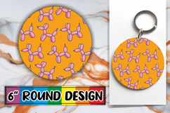 Whimsical Car Coaster Circle PNG, Funky Pattern Product Image 1