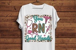 You RN Good Hands Leopard Frame PNG, Cute Nurse Sublimation Product Image 6