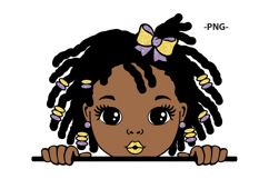 Cute Afro Girl with Braids SVG | Black Girl Head Clipart Product Image 5