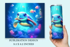 Tumbler Sublimation Design Sea Turtle / Tumbler Wrap / PNG Product Image 2