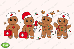 Retro Gingerbread Nurse Christmas PNG, Christmas Nurse PNG Product Image 4