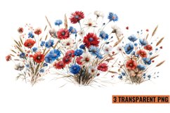 Watercolor Wildflowers Clipart Sublimation, PNG Product Image 1