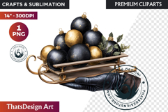 Christmas Baubles Clipart, Festive Holiday Ornaments PNG Product Image 1