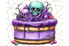 Whimsical Halloween Cake Clipart PNG, Spooky Desserts Product Image 5