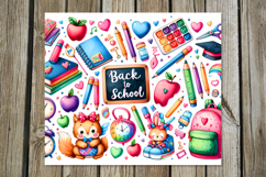 Back to school | 4 Skinny tumbler sublimation designs, PL Product Image 5