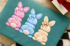 Bunny Coquette Bow PNG, Faux yarn Bunny PNG, Coquette Easter Product Image 3