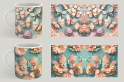 3D Butterfly Floral Mug Wrap | Sublimation Coffee Product Image 6