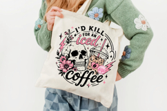 Skeleton Iced Coffee Lover PNG, Trendy Coquette Caffeine Product Image 5