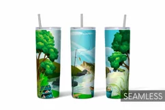 Fishing Tumbler Sublimation | 20 oz | Taper | Straight Product Image 1