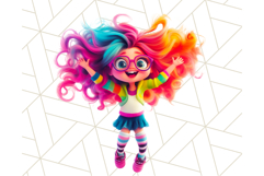 Cute Girl Clipart PNG, Playful Character Illustration Product Image 5