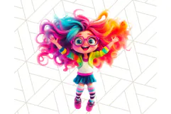 Cute Girl Clipart PNG, Playful Character Illustration Product Image 5