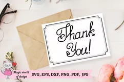 Thank you calligraphy hand lettering cut file svg pdf png Product Image 2