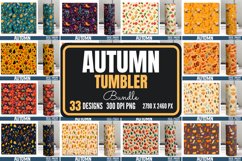 Fall Autumn Tumbler PNG Bundle, Autumn Tumbler Wrap Bundle Product Image 1