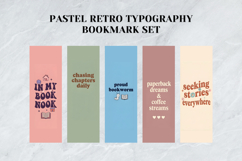 Pastel Retro Typography Bookmark Set,Groovy 70s Aesthetic Product Image 5