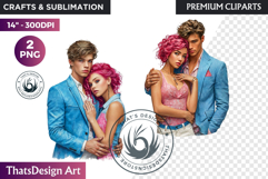 Romantic Couple Fantasy Bride Graphics valentines day png Product Image 1