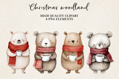 Christmas Woodland Animals Clipart Bundle | 95 PNG Product Image 17