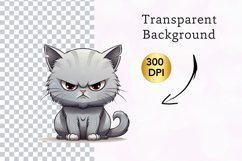 Sarcastic light gray Funny Grumpy Cat, Cat sublimation Product Image 2