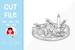 Easter SVG Line Art Cut File Product Image 1