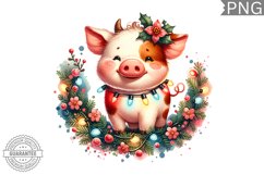 Christmas Cow Animal Sublimation - High Quality 300 Dpi Product Image 1