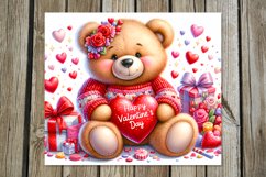 Valentine animals | 4 cute teddy bear Skinny tumbler Product Image 5