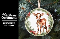 Baby Cows PNG Christmas Ornaments or Coasters Product Image 4