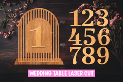 Wedding Table Numbers SVG Laser Cut Stand Design Product Image 1