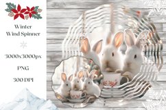 3D Christmas Wind Spinner, Christmas Rabbits Sublimation Product Image 1