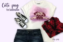 Cute pug Sublimation png, dog clipart Product Image 1