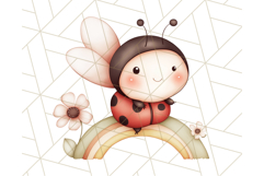 Cute Ladybug Clipart PNG, Pastel Whimsical Bug Illustrations Product Image 5
