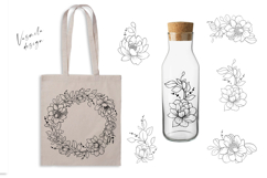 Line art Flowers and Wreath Product Image 5