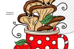 Mushroom tea, Mushroom Tea, Red mug with white polka dots Product Image 4