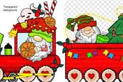 Christmas gnomes elves on a train Christmas Steam locomotive Product Image 3