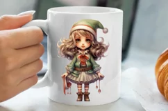 Christmas Little Girl Clipart Sublimation, Christmas PNG Product Image 5