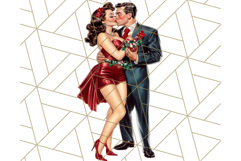 Vintage Glamorous Christmas Party Clipart PNG, Holiday Png Product Image 5