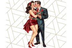 Vintage Glamorous Christmas Party Clipart PNG, Holiday Png Product Image 5