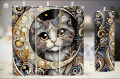 4 Celestial Cat Tumbler Sublimation, 20 oz Tumbler Wrap Product Image 2