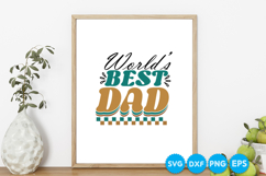 World's Best Dad quotes Father's day retro SVG Design Product Image 5